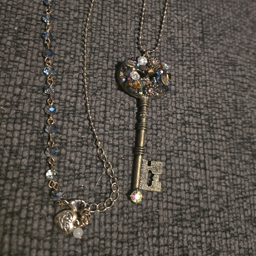 Betsey Johnson | Jeweled Skeleton Key Necklace